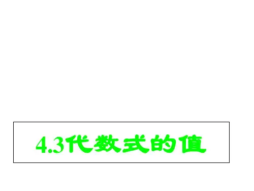浙教版初中数学七年级上册  4.3 代数式的值  课件 