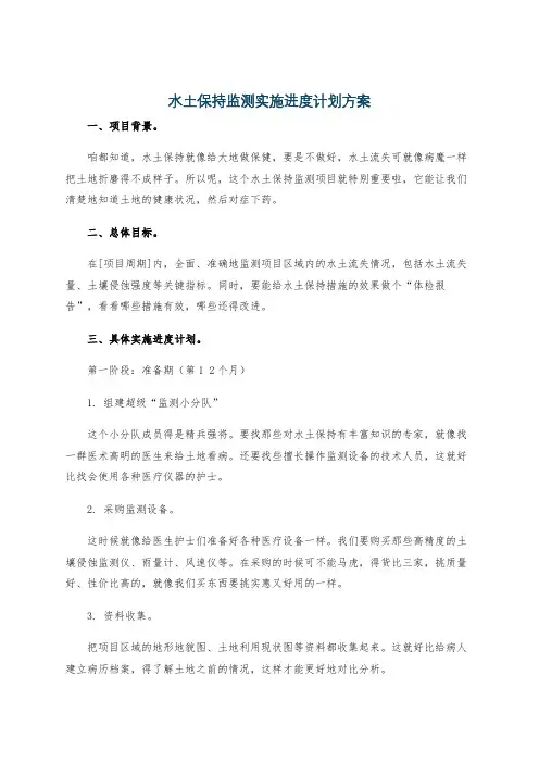水土保持监测实施进度计划方案