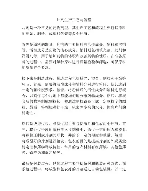 片剂生产工艺与流程