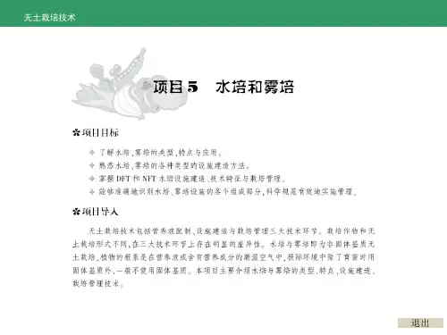 《无土栽培技术》项目05 水培和雾培