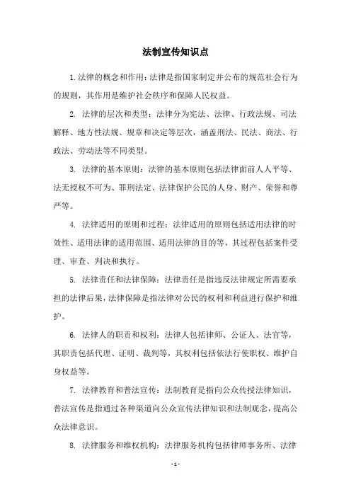 法制宣传知识点