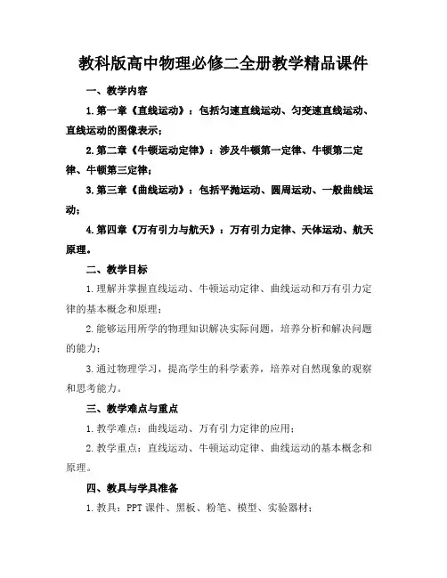 教科版高中物理必修二全册教学精品课件