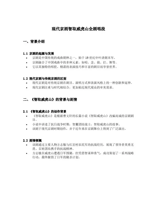 现代京剧智取威虎山全剧唱段