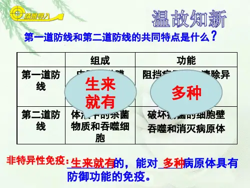 3.6.1.2人体的免疫功能-济南版七年级生物下册课件(共37张PPT)