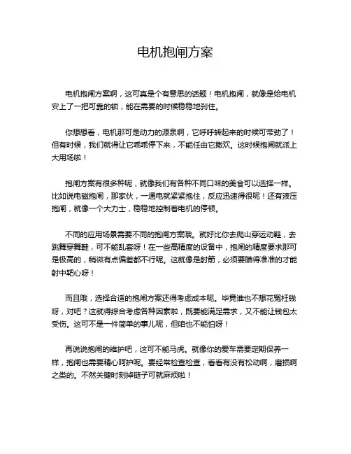 电机抱闸方案
