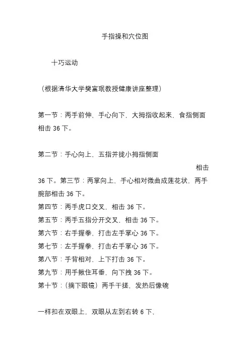 手指操和穴位图