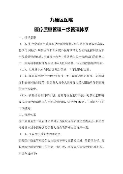 医疗质量管三级管理体系