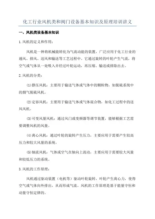 化工行业风机类和阀门设备基本知识及原理培训讲义