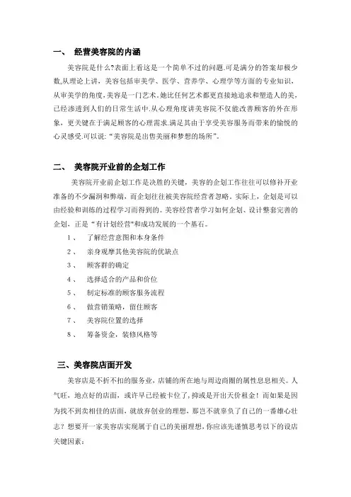 经营美容院前期准备