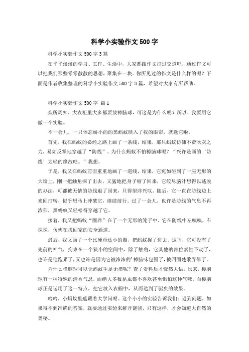 科学小实验作文500字