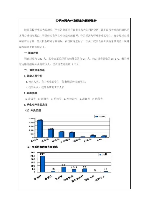 关于校园内外卖现象的调查报告