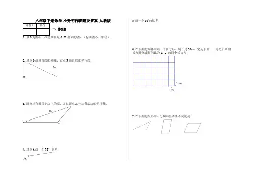 六年级下册数学试题-小升初作图题及答案-人教版