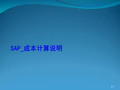 SAP成本核算说明