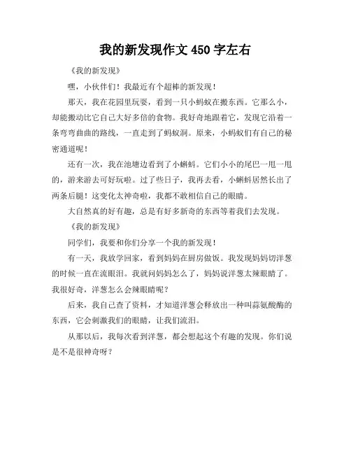 我的新发现作文450字左右