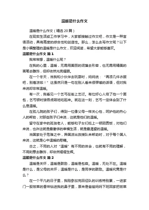温暖是什么作文（精选20篇）