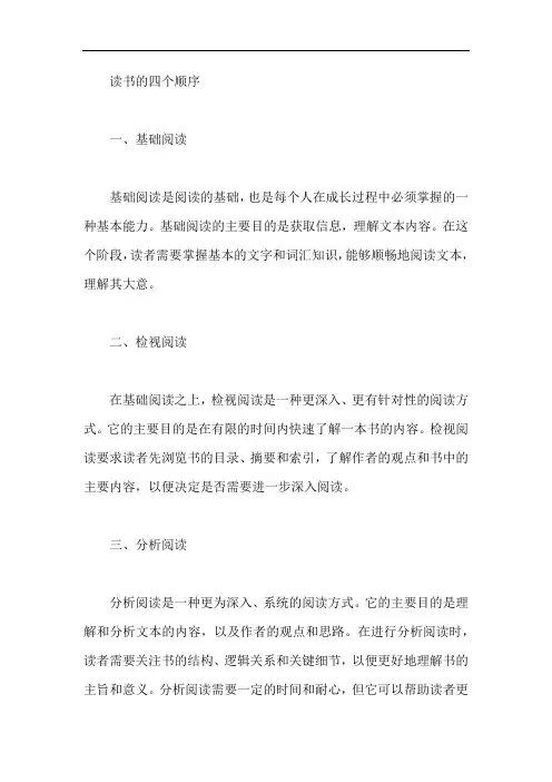 读书的四个顺序