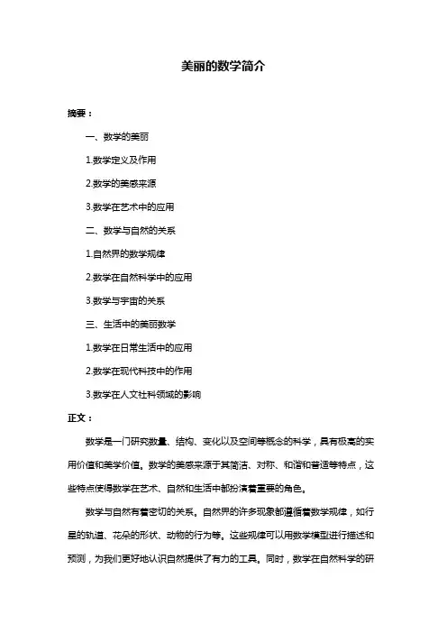 美丽的数学简介