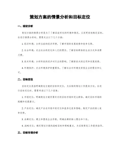策划方案的情景分析和目标定位