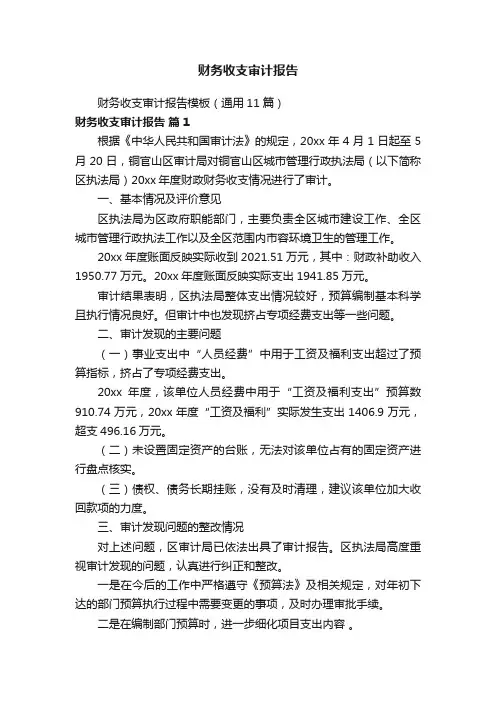 财务收支审计报告
