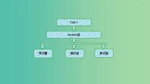2019高中英语 Unit 1 Breaking records Section Ⅲ Using L