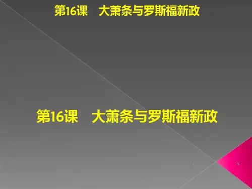 岳麓版历史必修2《大萧条与罗斯福新政》PPT课件