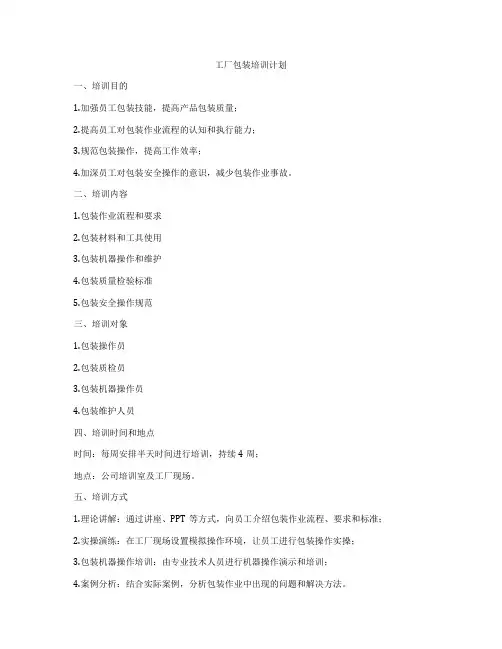 工厂包装培训计划