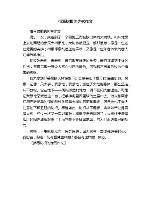 描写树根的优秀作文