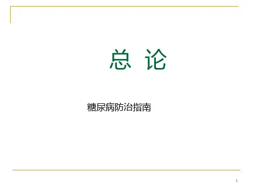 中国糖尿病防治指南PPT参考课件