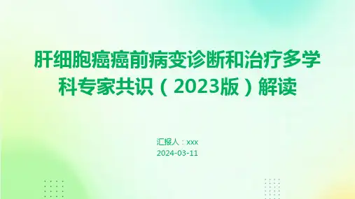 肝细胞癌癌前病变诊断和治疗多学科专家共识(2023版)解读PPT课件