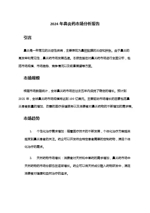 2024年鼻炎药市场分析报告