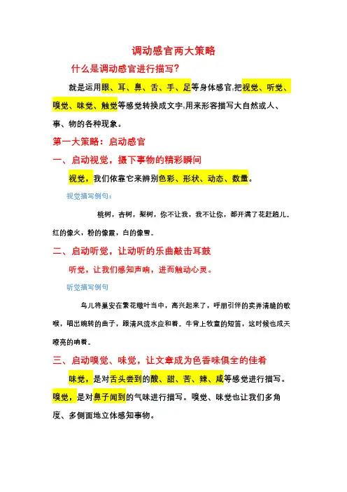 小学语文作文调动感官两大策略