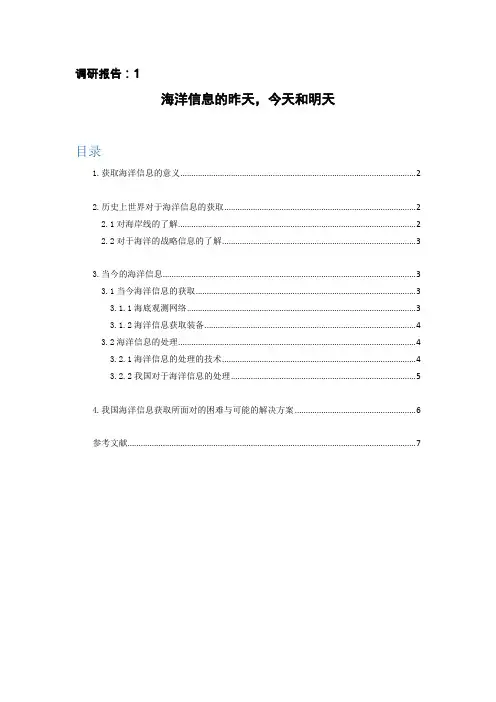海洋信息调研报告