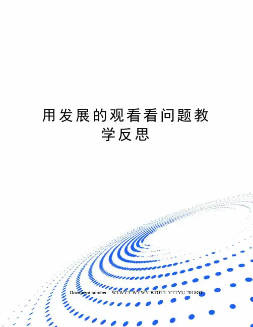 用发展的观看看问题教学反思