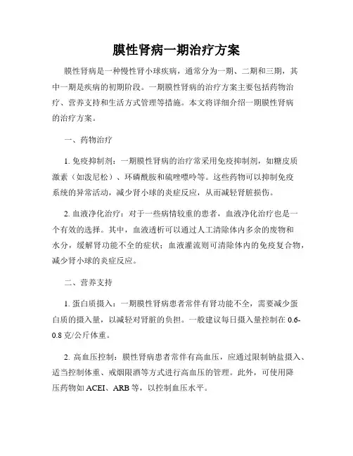膜性肾病一期治疗方案