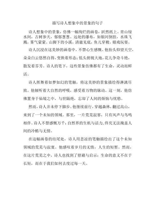 描写诗人想象中的景象的句子