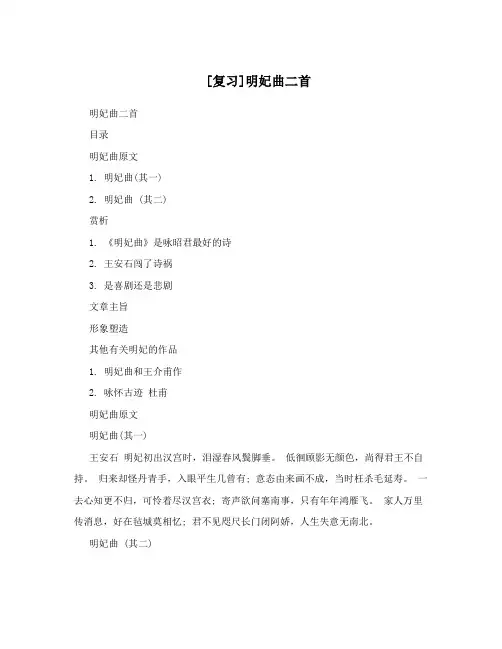 [复习]明妃曲二首