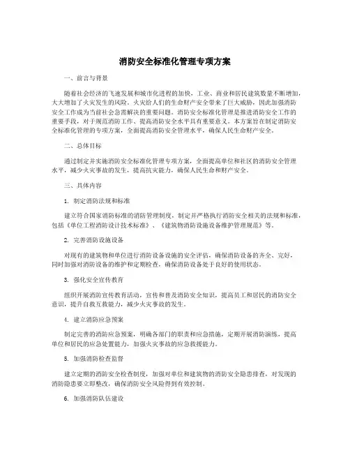 消防安全标准化管理专项方案