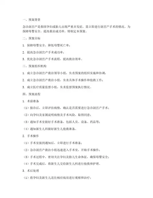 急诊剖宫产应急预案及流程