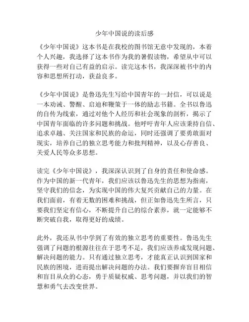 少年中国说的读后感