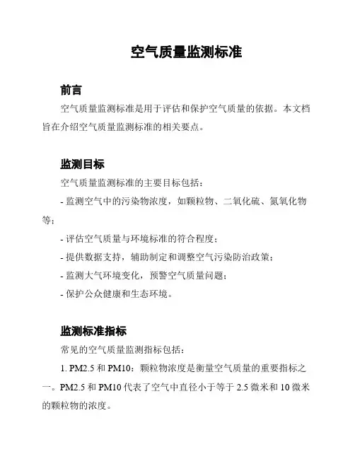 空气质量监测标准