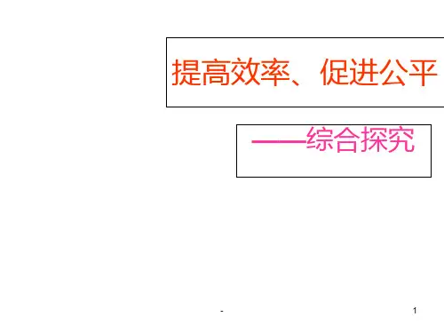 高一政治提高效率促进公平PPT课件