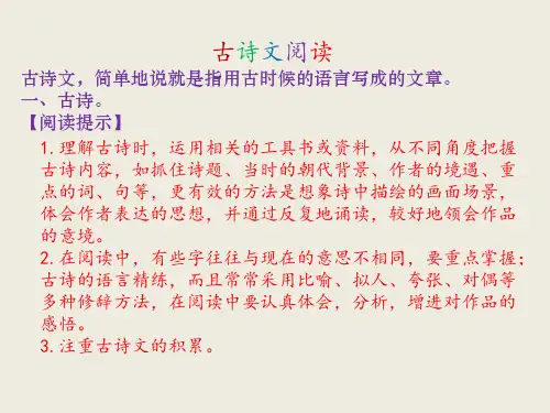 六年级下册语文课件归类复习古诗文阅读(共24张PPT)