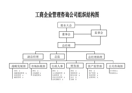 (完整word版)工商企业管理咨询公司组织结构图