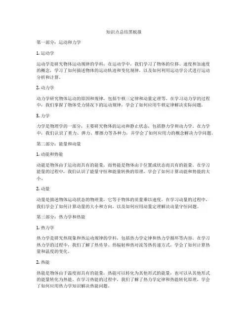 知识点总结黑板报