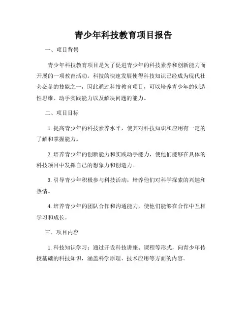 青少年科技教育项目报告