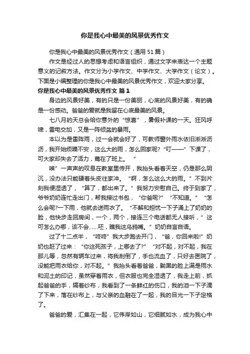 你是我心中最美的风景优秀作文（通用51篇）