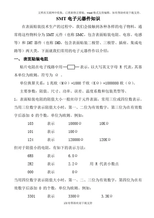 SMT电子元器件知识