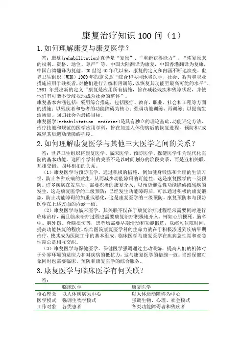 康复治疗知识100问-1