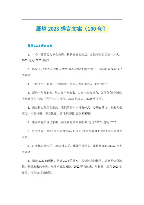 展望2023感言文案(100句)