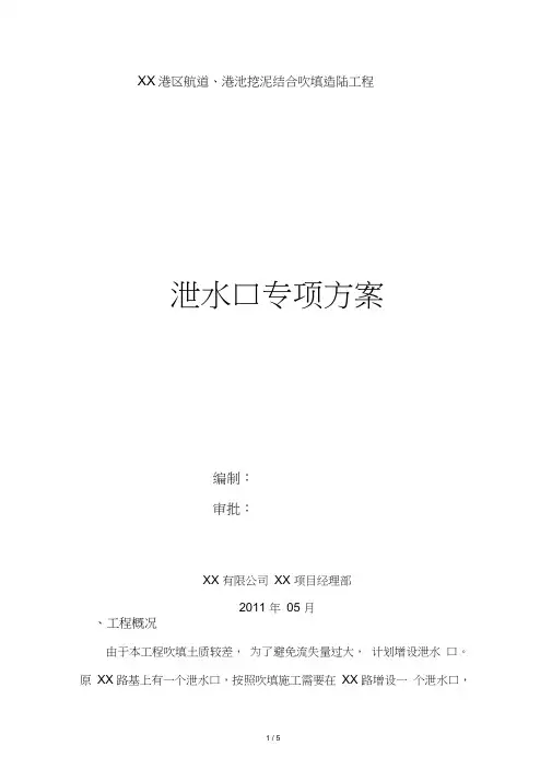 泄水口专项施工方案